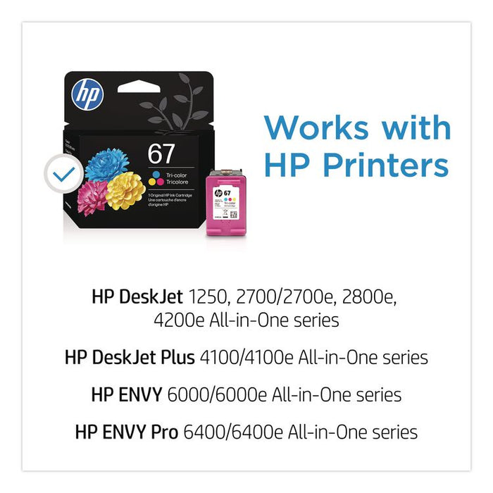 HP 67, (3YM55AN) Tri-Color Original Ink Cartridge