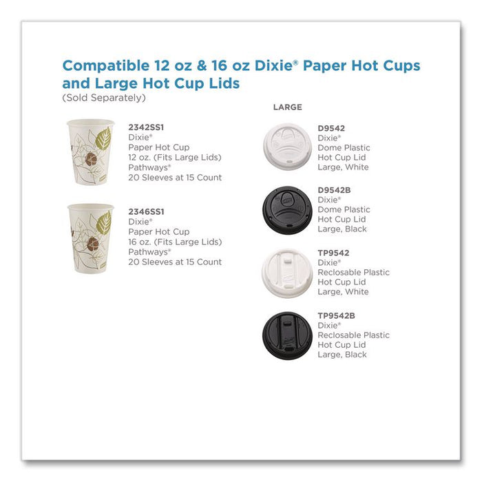 Pathways Paper Hot Cups, 16 oz, White/Brown, 300/Carton