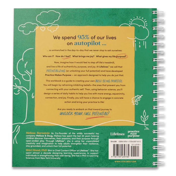 Guided Journal: Practice Makes Purpose by Melissa Bernstein and Shiri Mund, PhD, Green Tree Cover, (90) Sheets