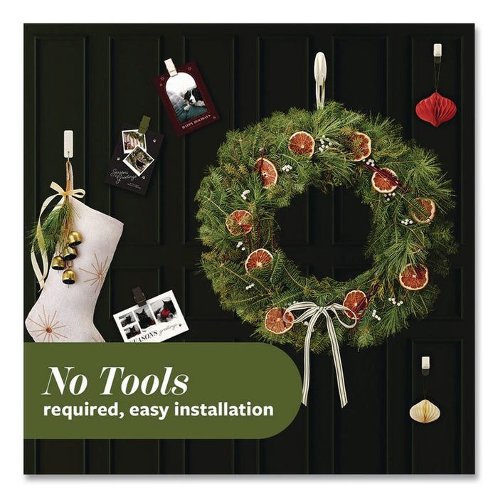 Limited Edition Decorative Hook Variety Pack, (4) Small (Supports 1 lb), (2) Medium (Supports 3 lb), Plastic, White, 6/Pack