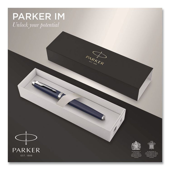 IM Premium Rollerball Pen, Gift Box, Stick, Fine 0.7 mm, Black Ink, Black/Chrome Barrel