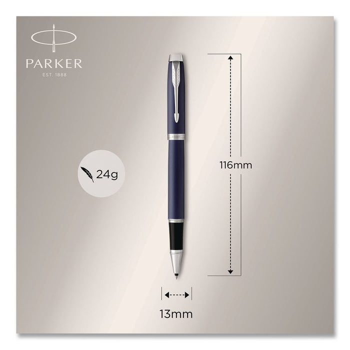 IM Premium Rollerball Pen, Gift Box, Stick, Fine 0.7 mm, Black Ink, Black/Chrome Barrel
