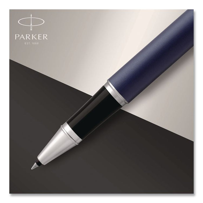 IM Premium Rollerball Pen, Gift Box, Stick, Fine 0.7 mm, Black Ink, Black/Chrome Barrel