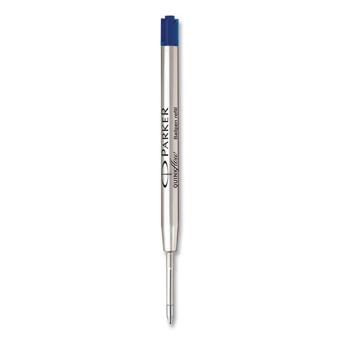 Quinkflow Refill for Parker Ballpoint Pen, Medium Conical Tip, Blue Ink, 10/Pack