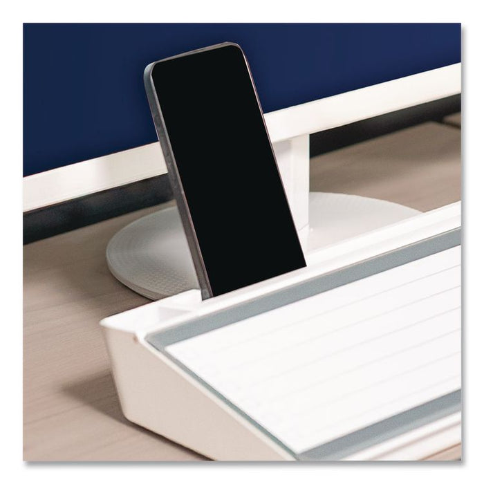 Flip-Top Glass Dry Erase Desktop Pad, 18 x 6, White Surface