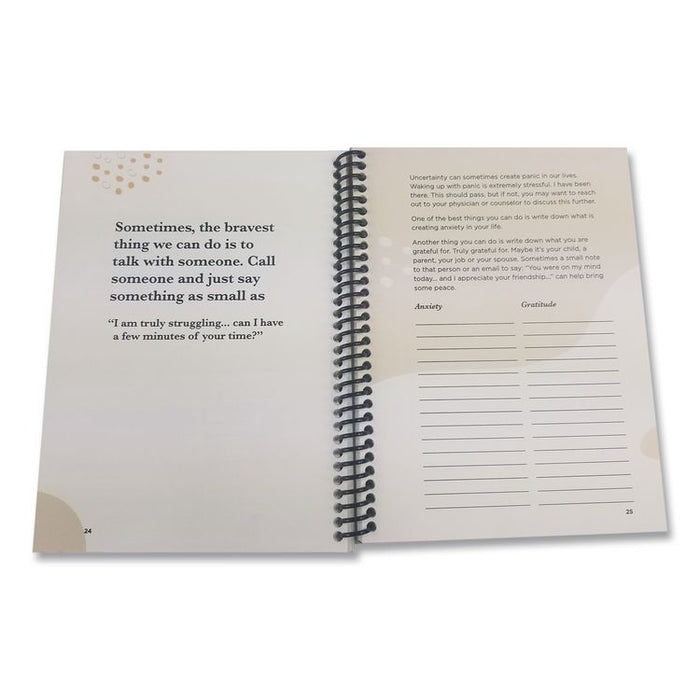 Refocusing on Your Journey: A Guided Anxiety Journal by Angela Stephens, Ivory/Multicolor Cover, (49) 8 x 6 Sheets