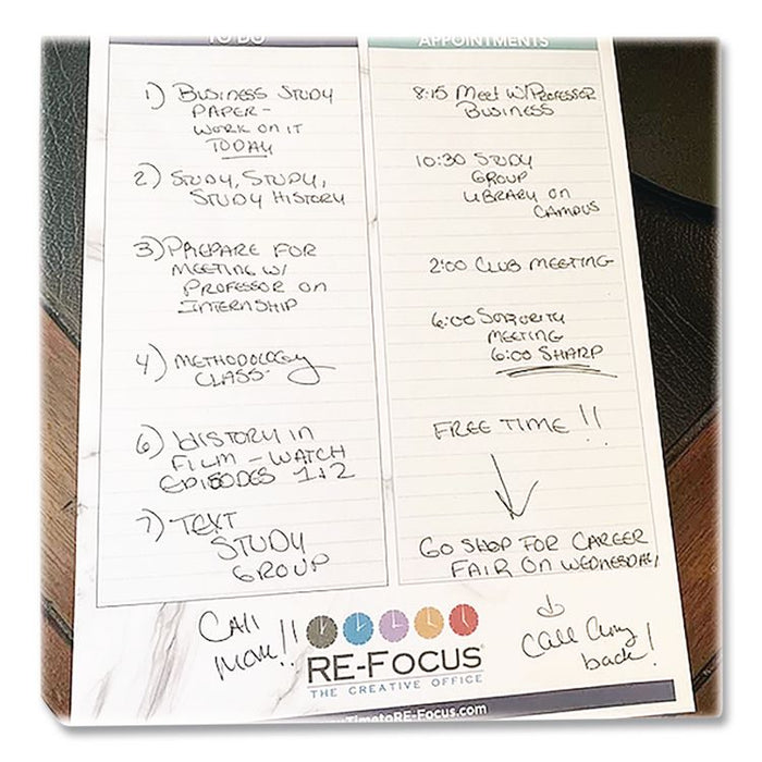 Premium Legal To-Do/Appointment List Pads, List Format, (30) Light Blue/Dark Blue/White Marble 8.5 x 11 Sheets, 2/Pack