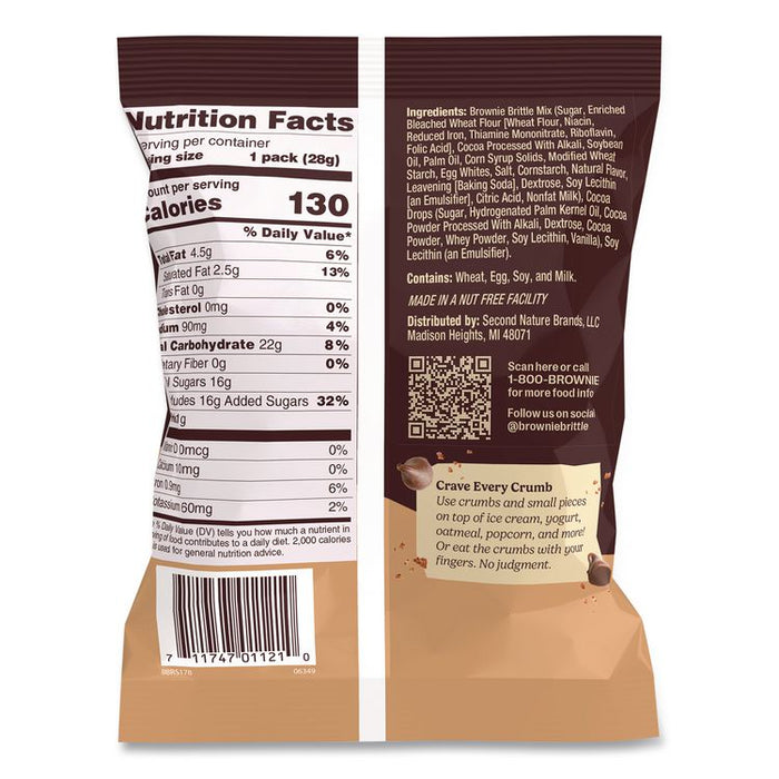 Crunchy Brownie Snack Variety Pack, Chocolate Chip and Salted Caramel, 2 oz Bag, 20/Carton