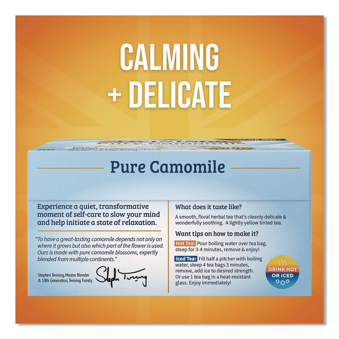 Tea Bags, Pure Camomile, 0.05 oz Tea Bag, 50/Box