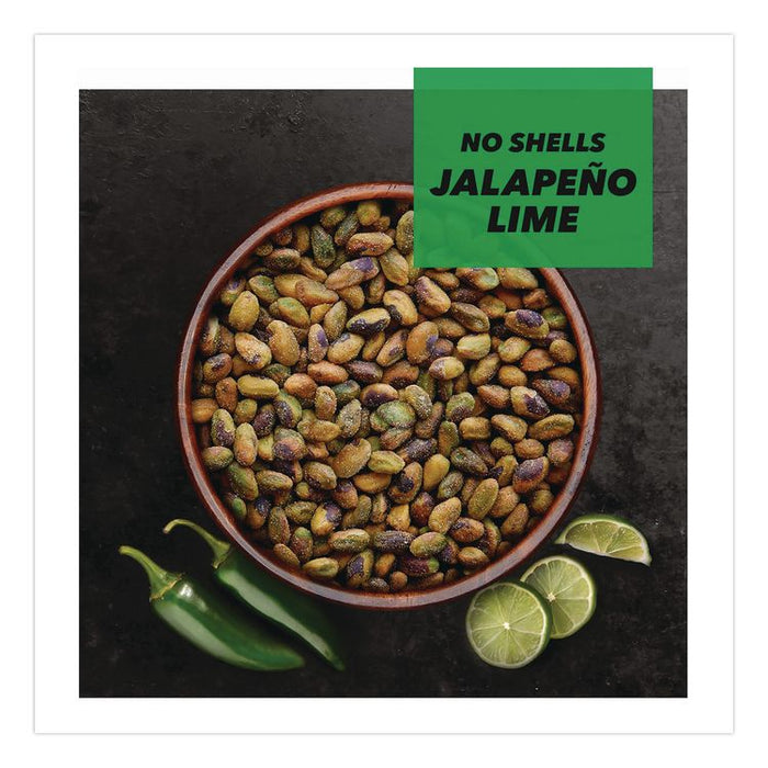 Wonderful No Shells Pistachios, Jalapeno Lime, 2.25 oz Pouch, 8/Box