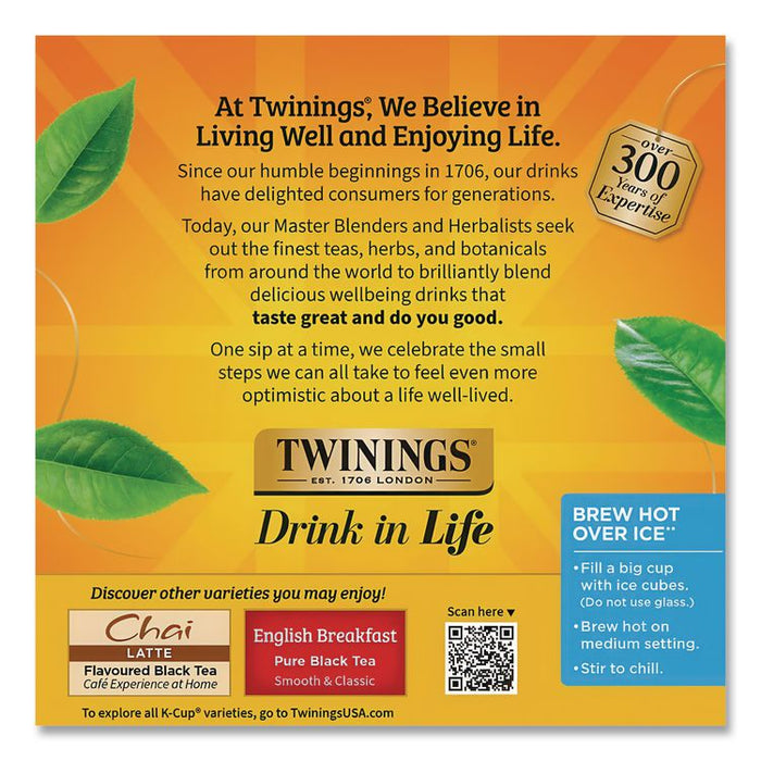 Tea K-Cups, Earl Grey, 0.11 oz K-Cups, 24/Box