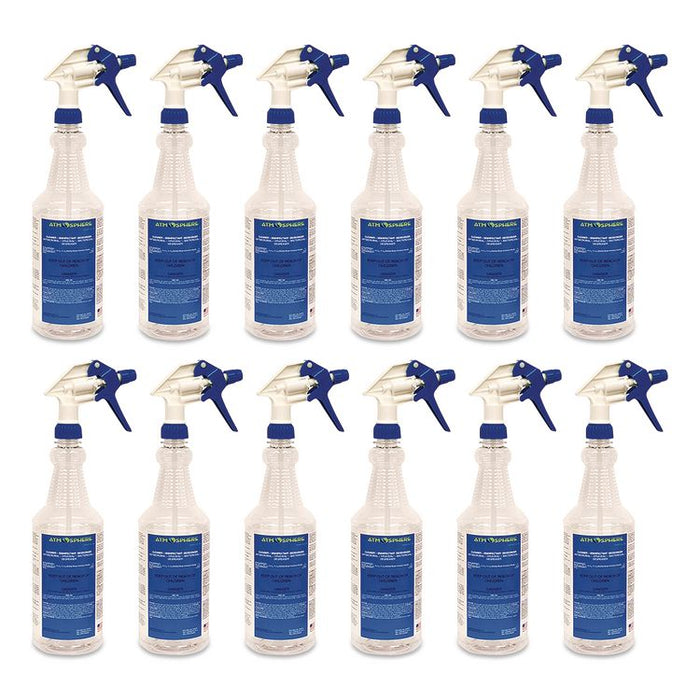 Empty Spray Bottle, 32 oz, Clear, 12/Carton