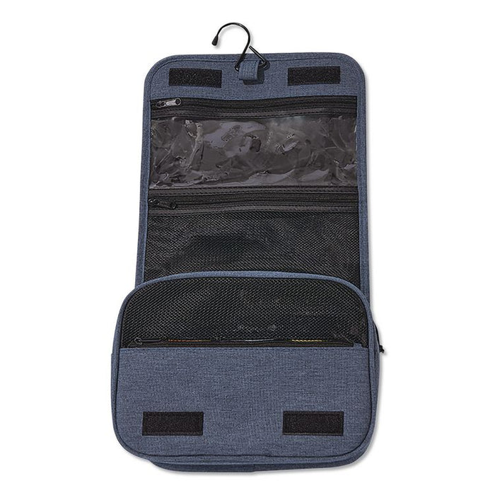 Fabric Toiletry Bag, 8.66 x 3.35 x 8.46, Blue