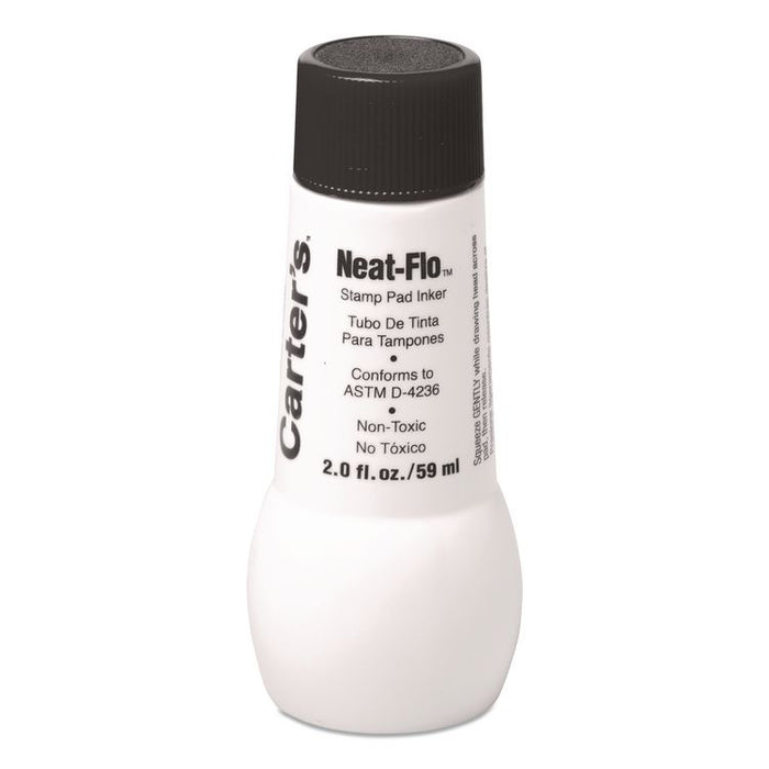 Neat-Flo Stamp Pad Inker, 2 oz Bottle, Black, 36/Carton