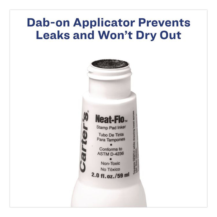 Neat-Flo Stamp Pad Inker, 2 oz Bottle, Black, 36/Carton