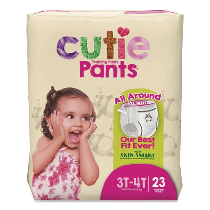 CutiePants Refastenable Training Pants for Girls, Size 3T-4T, 32 lbs to 40 lbs, 92/Carton