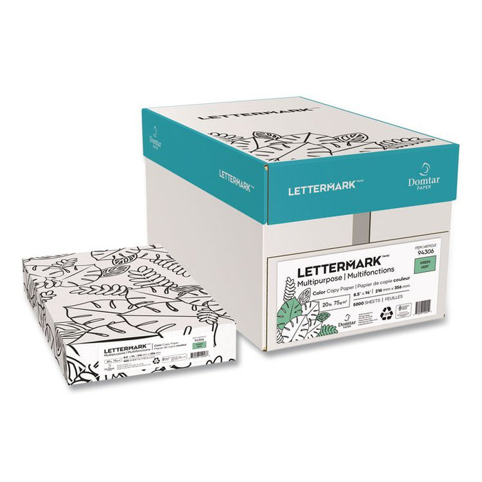 Colors 30% Recycled Multipurpose Color Paper, 20 lb Bond Weight, 8.5 x 14, Green, 500 Sheets/Ream, 10 Reams/Carton