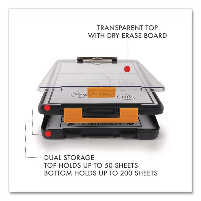 ClearView Clipcase Storage Clipboard, 0.35" Clip Capacity, Holds 8.87 x 12.25 Sheets, Gray/Orange