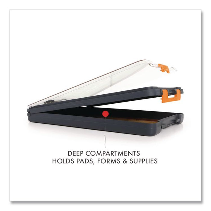ClearView Clipcase Storage Clipboard, 0.35" Clip Capacity, Holds 8.87 x 12.25 Sheets, Gray/Orange