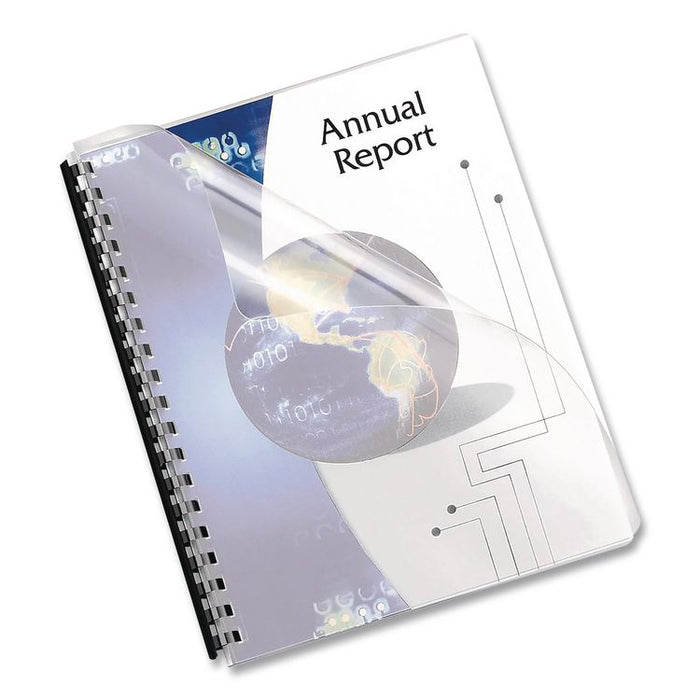 Futura Oversize Presentation Covers, Plastic, Round Corners, 8.75 x 11.25, Frosted Clear, 25/Pack