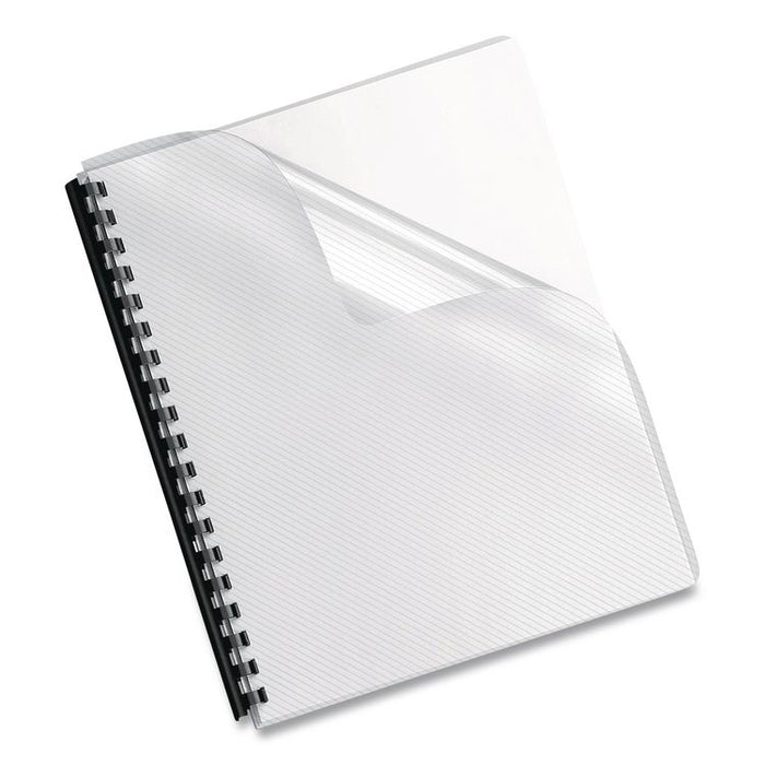Futura Presentation Covers for Binding Systems, Round Corners, 8.5 x 11, Lined Transparent, 25/Pack