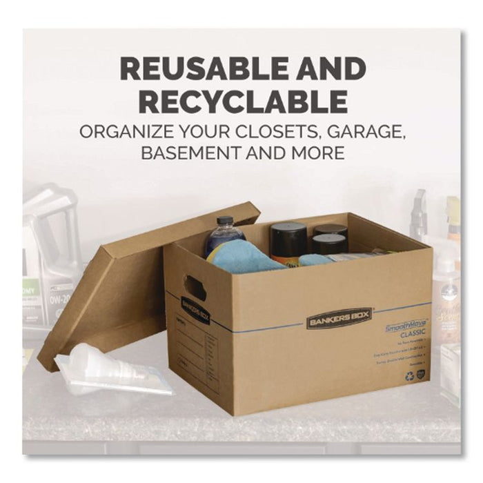 SmoothMove Basic Moving Boxes, Regular Slotted Container (RSC), Small, 12 x 15 x 10, Kraft, 5/Bundle