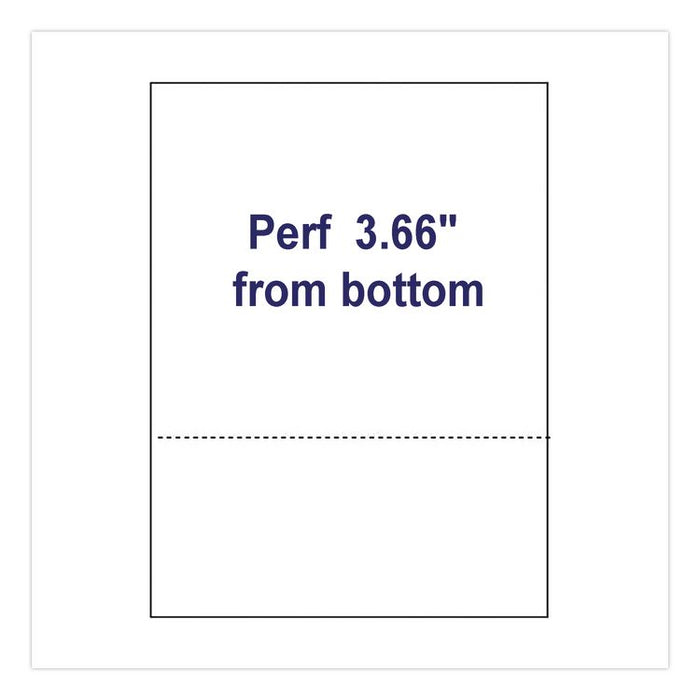 Perforated Laser Cut Sheets, 92 Bright, Micro-Perforated 3.67" from Bottom, 20 lb Bond Weight, 8.5 x 11, White, 500/Ream