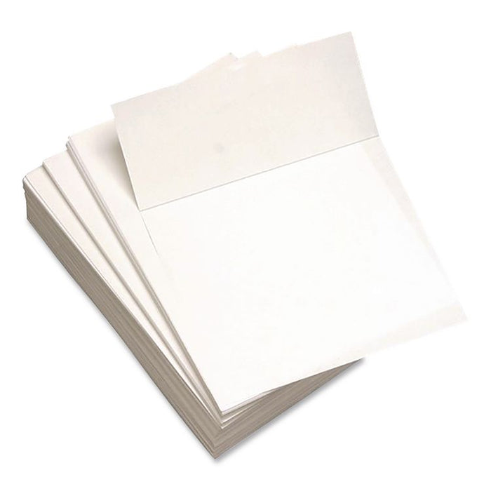 Perforated Laser Cut Sheets, 92 Bright, Micro-Perforated 3.67" from Bottom, 20 lb Bond Weight, 8.5 x 11, White, 500/Ream