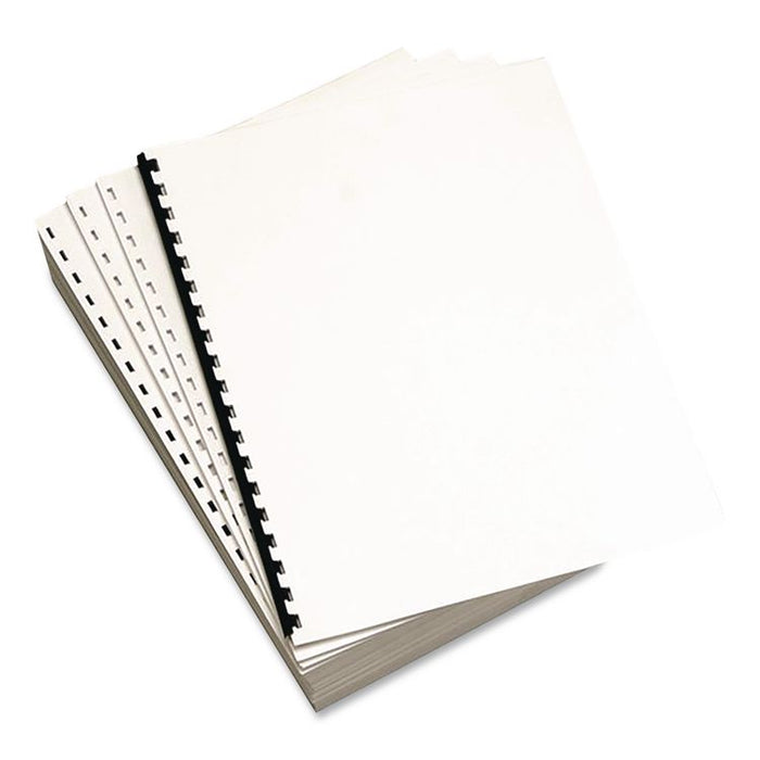 Punched Laser Cut Sheets, 92 Bright, Side: 19-Hole, 20 lb Bond Weight, 8.5 x 11, White, 500 Sheets/Ream, 5 Reams/Carton