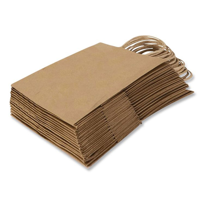 Get Reddi Paper Bags, Pulse Size, 60# Basis Weight, Twisted Rope Handles, 8 x 4.5 x 10.25, Brown, 250/Carton