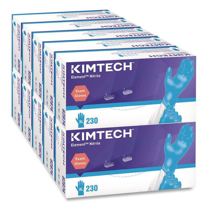 Element Nitrile Exam Gloves, Powder-Free, AQL 1.5, X-Large, 3.2 mil Thick, 9.3" Long, Blue, 230/Box, 10 Boxes/Carton