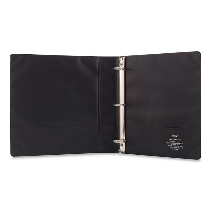 Round Ring Non-View Binder, 3 Rings, 1.5" Capacity, 11 x 8.5, Black
