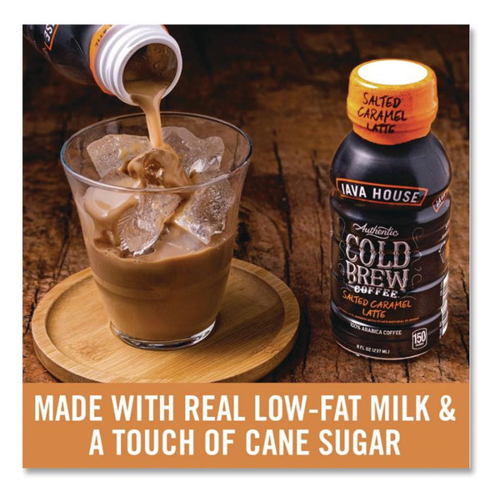 Cold Brew Coffee, Salted Caramel Latte, 8 oz Bottle, 12/Carton