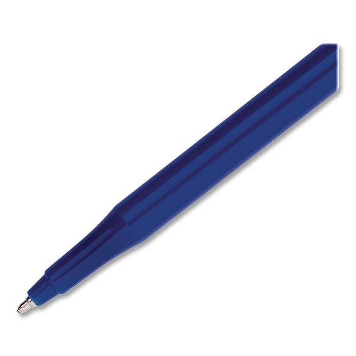 Eraser Mate Ballpoint Pen, Stick, Medium 1 mm, Blue Ink, Blue Barrel, Dozen