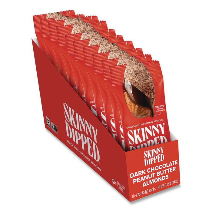 Dark Chocolate Peanut Butter Almonds, 1.2 oz Pouch, 10/Box