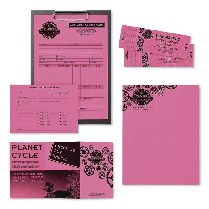 Color Paper, 24 lb Bond Weight, 8.5 x 11, Pulsar Pink, 500 Sheets/Ream, 10 Reams/Carton