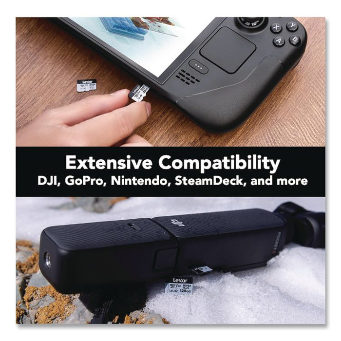 Professional SILVER Series microSDXC Memory Card with Adapter, UHS-I, V30 Class 10, 128 GB
