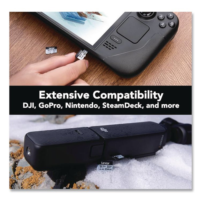 Professional SILVER Series microSDXC Memory Card with Adapter, UHS-I, V30 Class 10, 256 GB