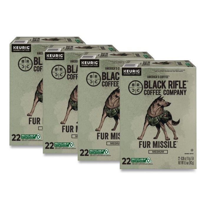 Fur Missile Coffee K-Cups, 22/Box, 4 Boxes/Carton