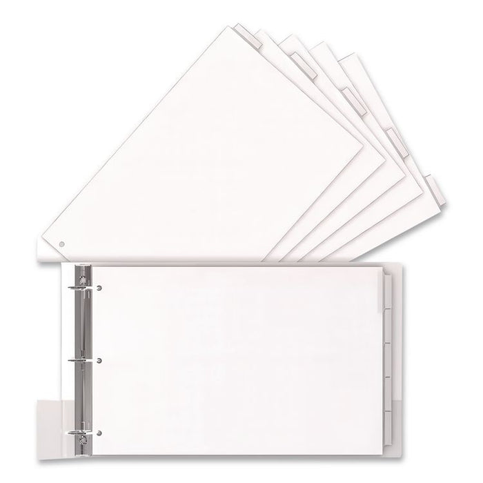 Landscape Orientation Index Dividers, 5-Tab, 14 x 8.5, White, 1 Set