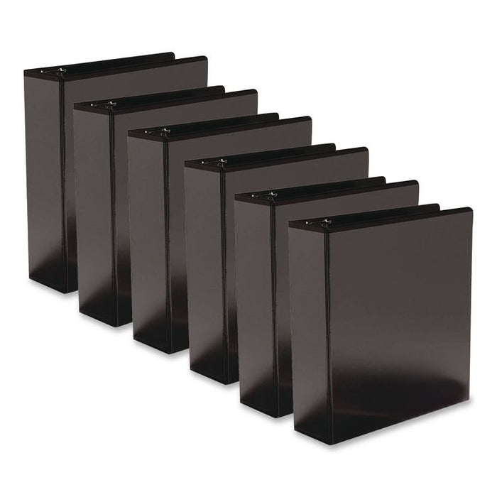 Round Ring View Binder, 3 Rings, 3" Capacity, 11 x 8.5, Black, 6/Carton