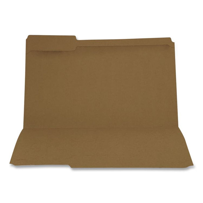 Reinforced Top-Tab File Folders, 2/5-Cut Tabs, Letter, Brown Kraft, 100/Box