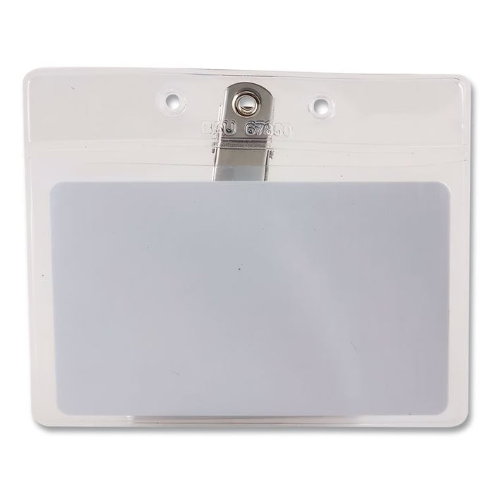 SICURIX Badge Holder, Horizontal, 3 x 4, Clear, 50/Pack