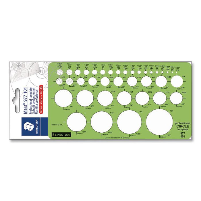 Templates, 39 Circles, 4 x 7.25, Green