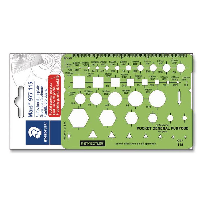 Templates, 40 Geometric Shapes, 3.63 x 5.13, Green