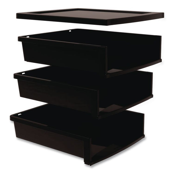 Quick Stack Construction Paper Sorter, 3 Compartments, 11 x 12.4 x 8.7, Black