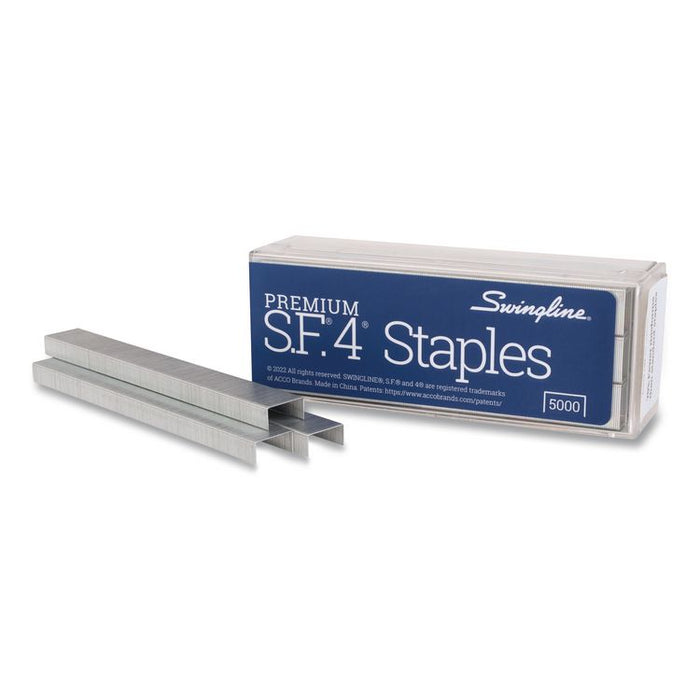 S.F. 4 Premium Staples, 0.25" Leg, 0.5" Crown, Steel, 5,000/Box, 20 Boxes/Carton