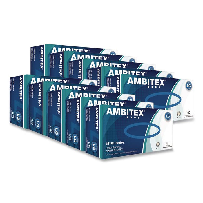 L5101 Series Powdered Latex Gloves, Large, 4 mil Thick, 9" Long, Cream, 100/Box, 10 Boxes/Carton