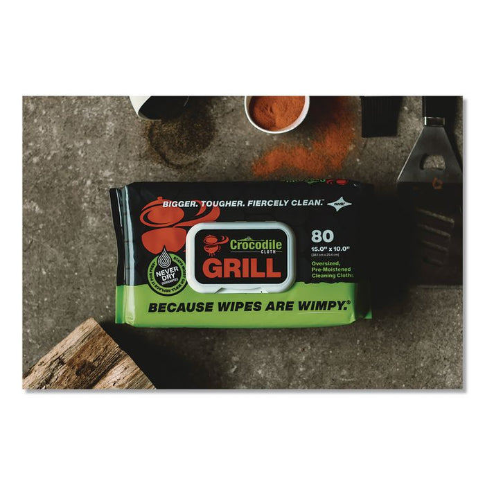 Grill Cleaning Cloths, 10 x 15, White, 80/Pack