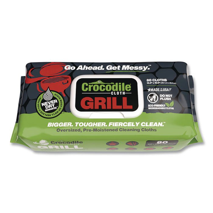 Grill Cleaning Cloths, 10 x 15, White, 80/Pack